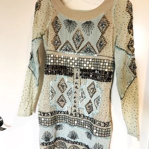 Beaded Mini Dress. Size 0